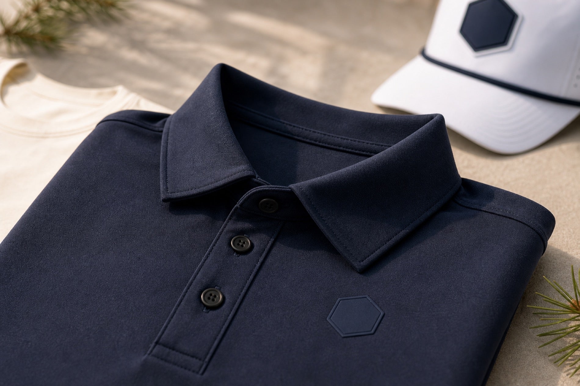 Polo detail with Chasing Trails styling